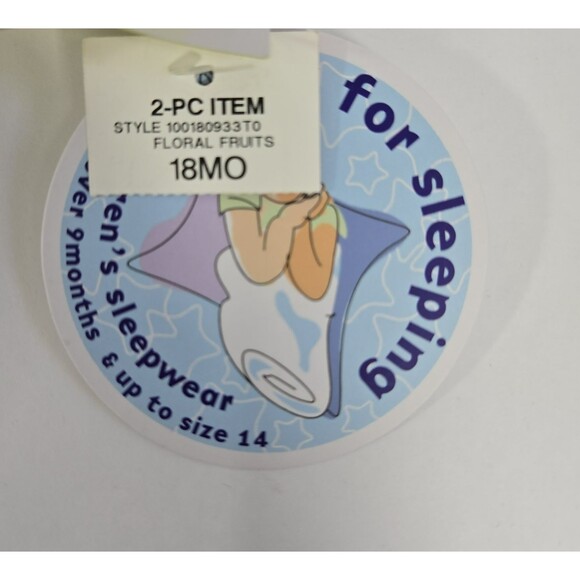 Macy's Family PJs Baby Girl Size 18 Months Floral 2 Piece Pajamas NWT - Picture 6 of 7